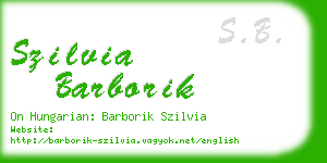 szilvia barborik business card